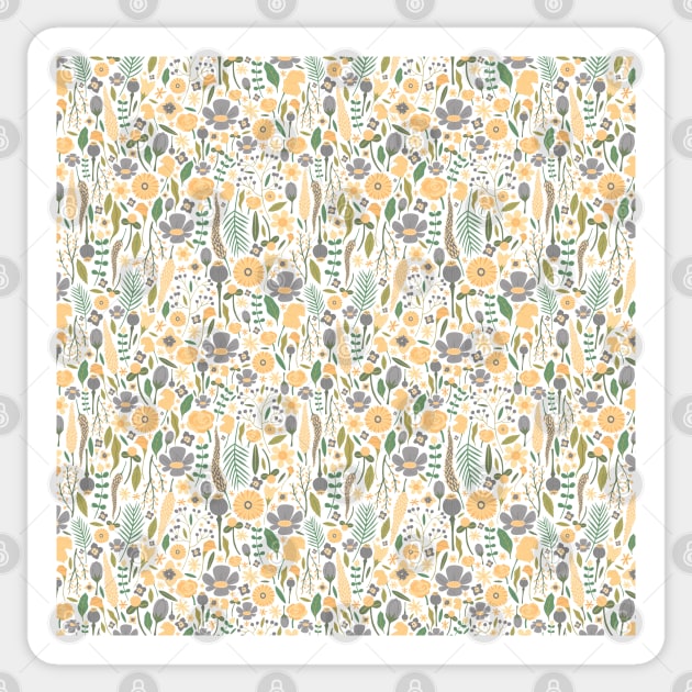 Summer floral pattern Sticker by Happy Mouse Studio